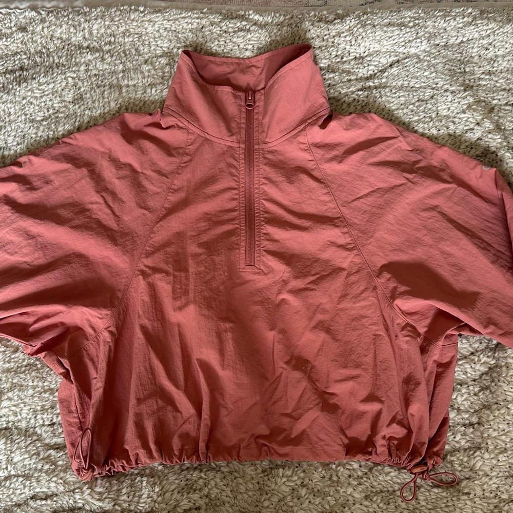 ALO YOGA Cropped 1/4 Zip Alumni Pullover - Soft Terracotta - Picture 2 of 5